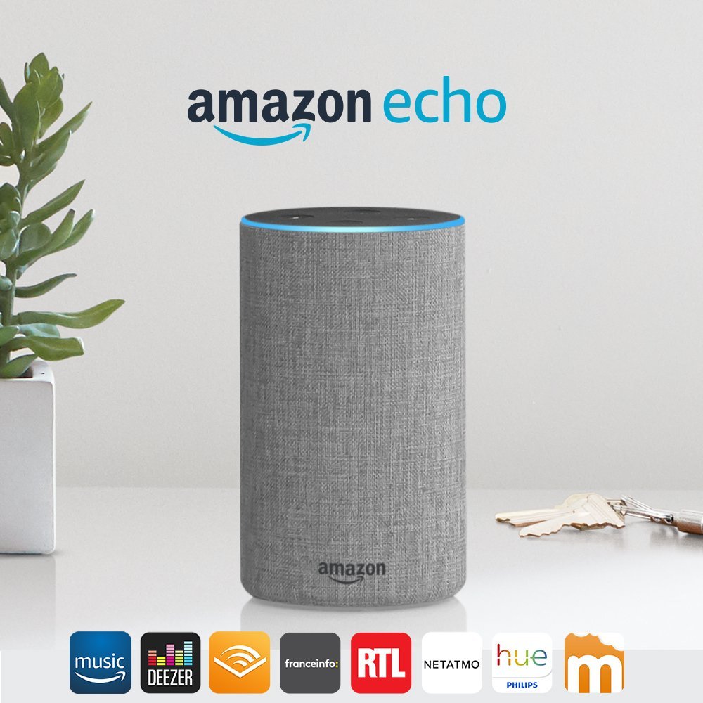 Amazon Echo (2ème génération) - Enceinte connectée avec Alexa, Enceinte pas cher Amazon